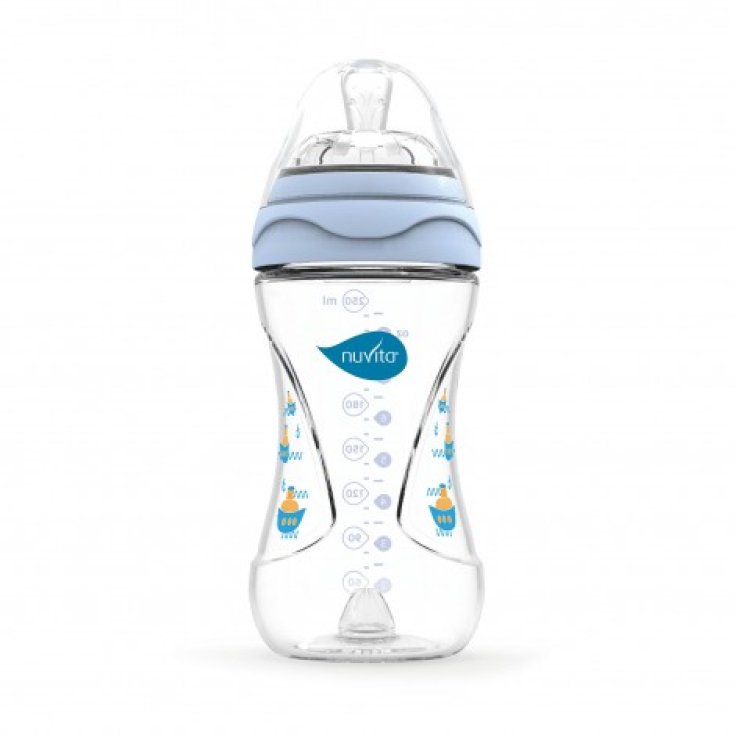 Nuvita Mimic Baby Bottle 250ml Blue