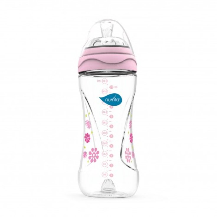Nuviga Mimic Baby Bottle 330ml Pink