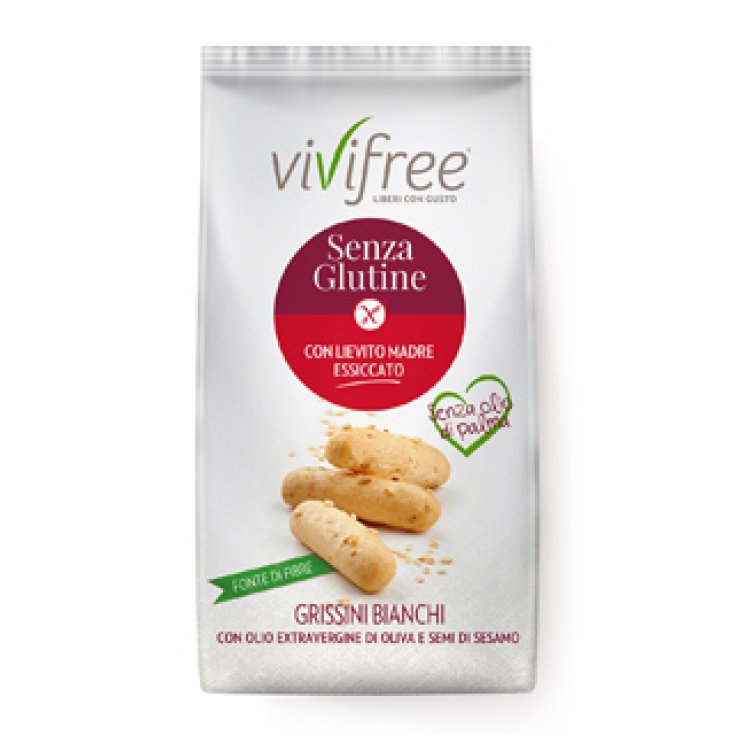 Vivifree Gluten Free White Breadsticks with Extra Virgin Olive Oil and Sesame Seeds 25g
