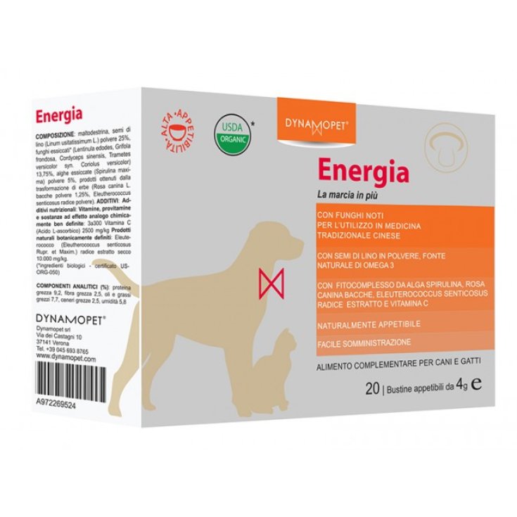 Dynamopet Energia Food Supplement for Dogs and Cats 20 Sachets x4g