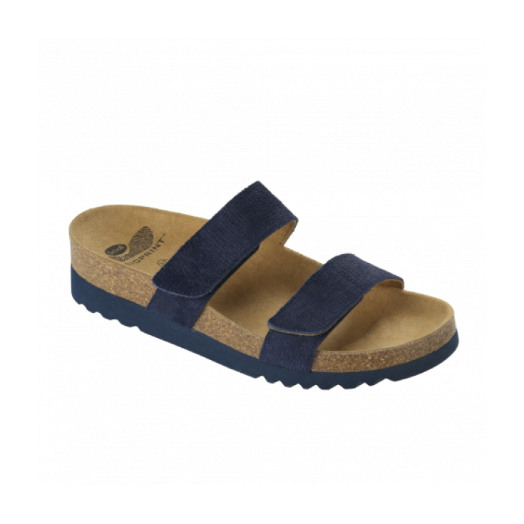 Scholl Lusaka Woman's Slipper Bioprint Footbed Color Navy Blue Size 39