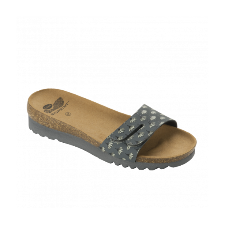 Scholl Luwin Woman's Slipper Bioprint Footbed Gray Color Printed Size 40