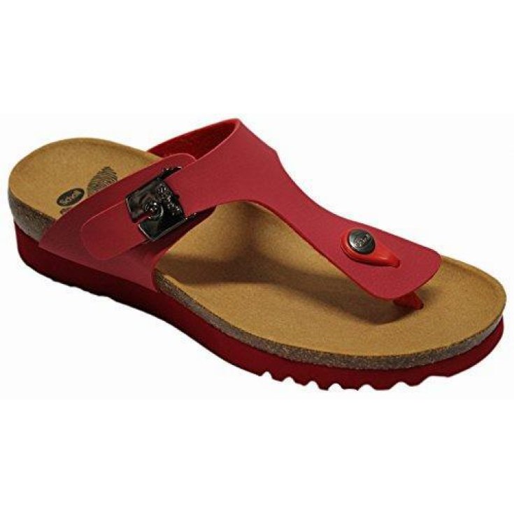 Scholl Boa Vista Up Women's Flip Flops Bioprint Footbed Red Color Size 37