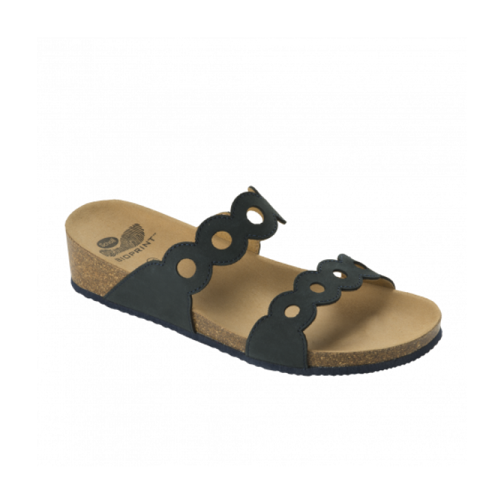 Scholl Odelia Sandal Woman Bioprint Footbed Color Navy Blue Size 41