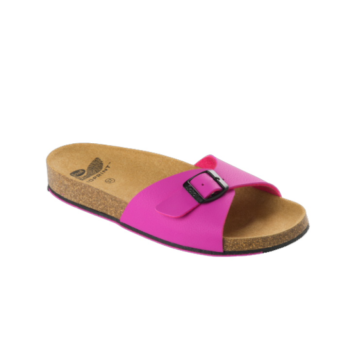 Scholl Spikey SS 4 Woman's Slipper Bioprint Footbed Color Fuchsia / Black Size 36