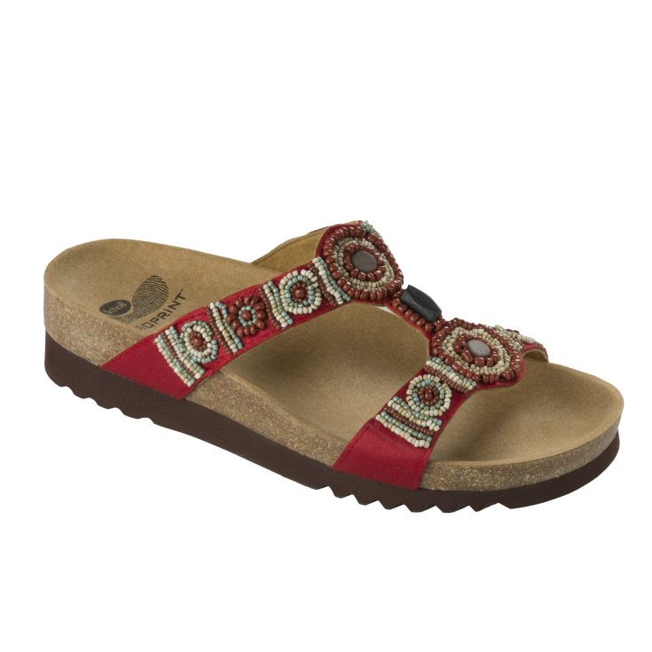 Scholl New Bogotà Wedge Sandal Woman Red Color Size 35