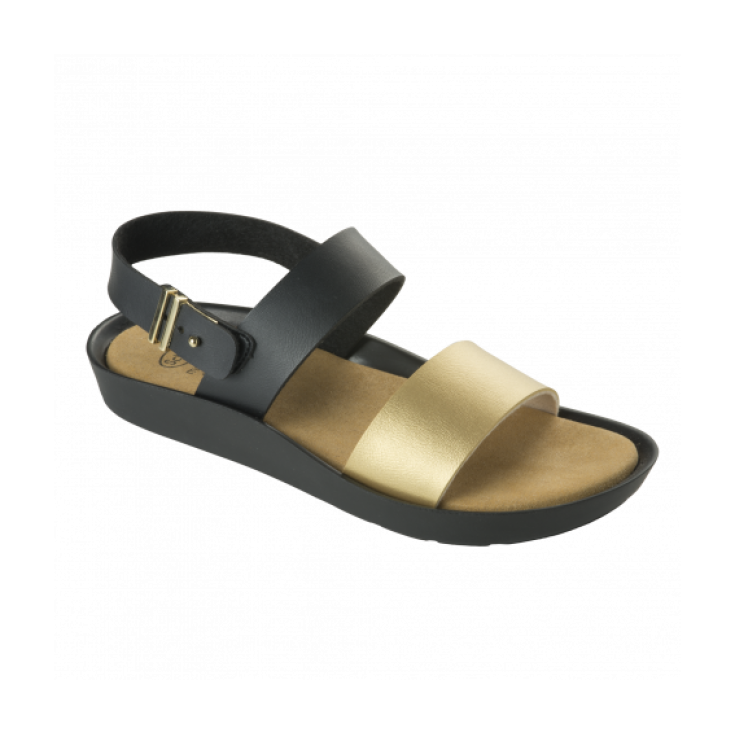 Scholl Mamore Sandal Woman Memory Cushion Insole Color Black / Gold Size 36