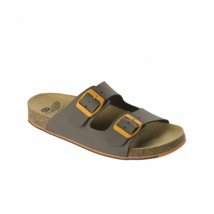 Scholl Spikey SS 6 Woman's Slipper Bioprint Footbed Brown / Orange Size 36