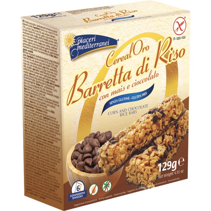 Piaceri Mediterranei Cereal Oro Rice Corn And Chocolate Bar 6 Single Packs