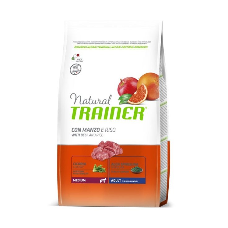 Natural Trainer Adult Medium Medium Size Adult Dogs with Beef and Rice 3kg