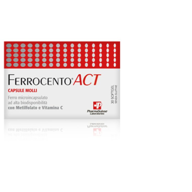 PharmaSuisse Laboratoires Ferrocento Act Food Supplement 30 Soft Capsules