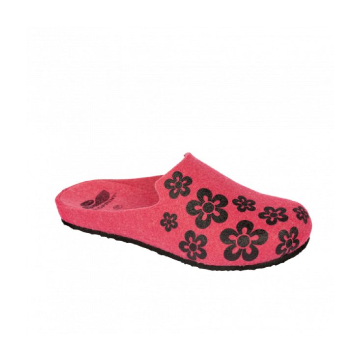 Scholl Laye Woman's Slipper Bioprint Footbed Coral Color Size 38
