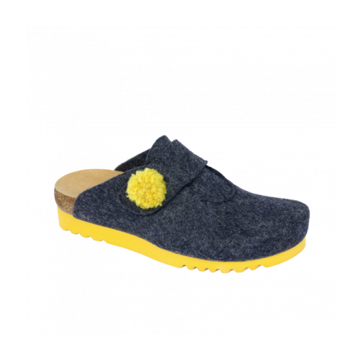 Scholl Elvy Woman Slipper Color Navy Blue / Yellow Size 39