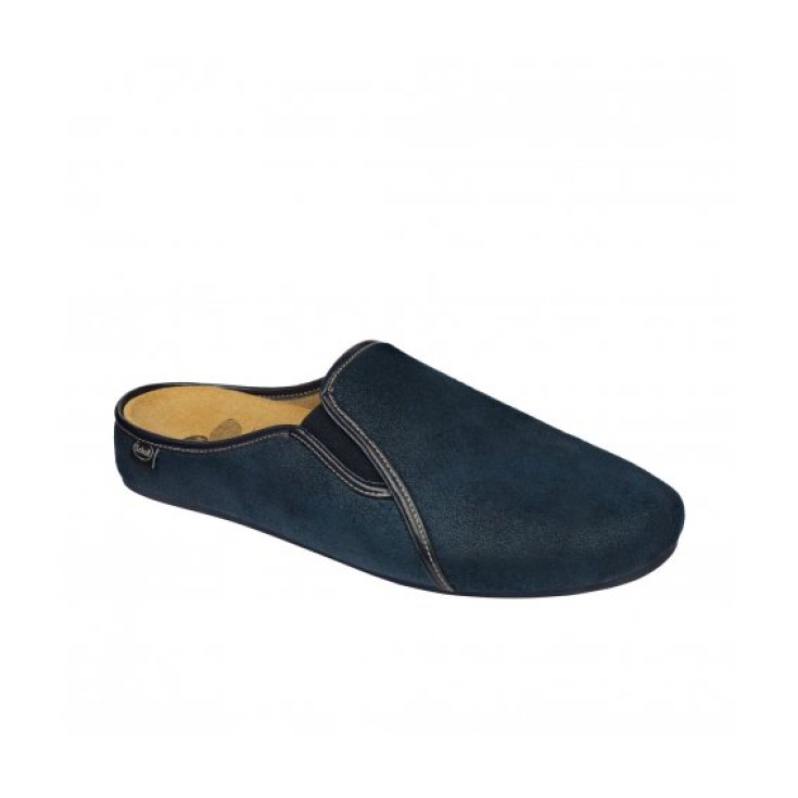 Scholl Felce Men's Slipper Bioprint Footbed Color Navy Blue Size 43
