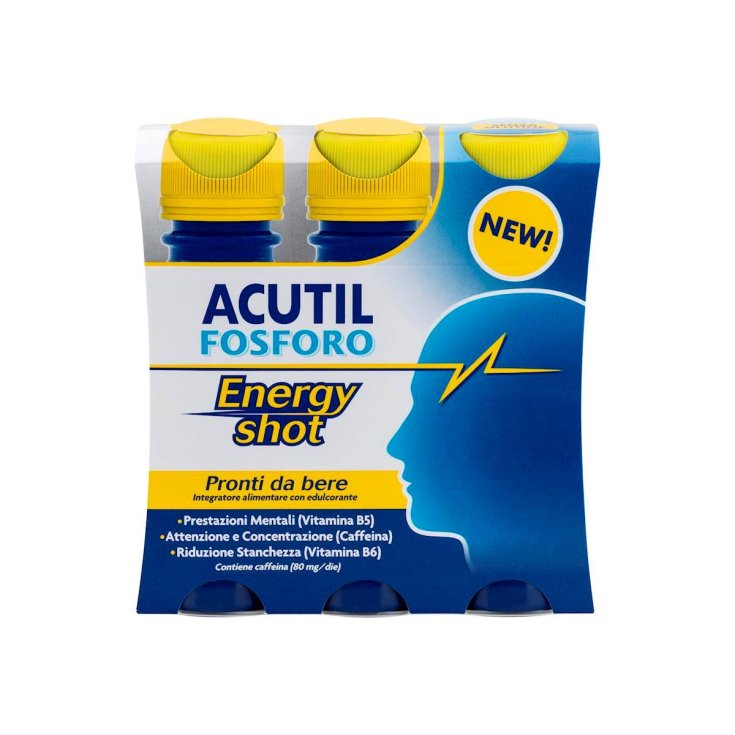 Angelini Acutil Fosforo Energy Shot Gluten Free Food Supplement 3 x 60ml