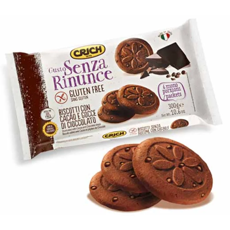Crich Gusto Without Renounce Cocoa And Chocolate Chip Cookies Gluten Free 300g