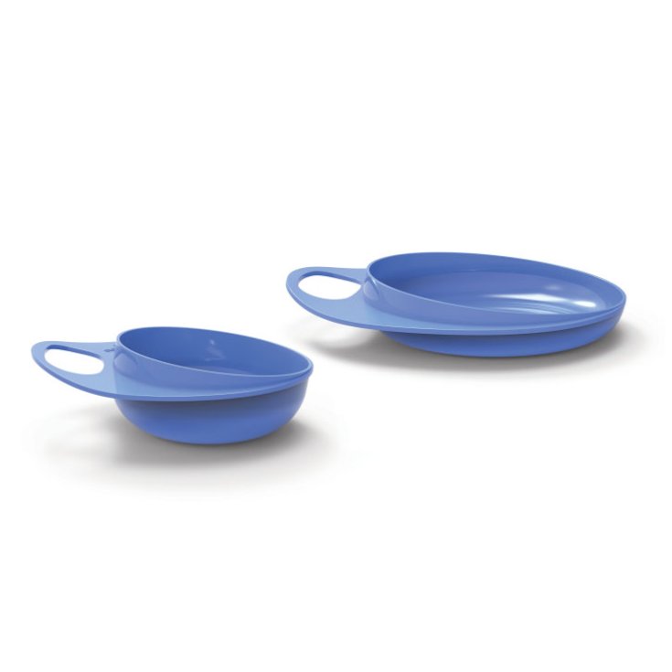 Nuvita Easy Eating Plate And Bowl Set Blue Color