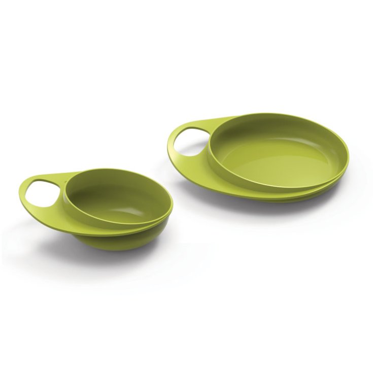 Nuvita Easy Eating Plate And Bowl Set Green Color