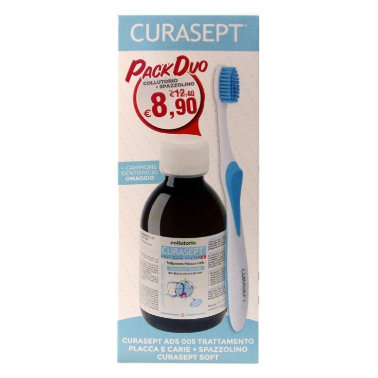 Curasept Pack Duo Ads Mouthwash With Chlorhexidine 0.12% + Soft Clean Toothbrush