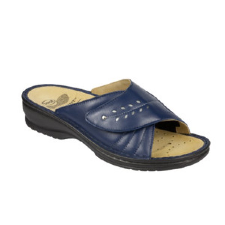 Dr Scholl Berny Leather Woman Slipper Blue Color Size 41
