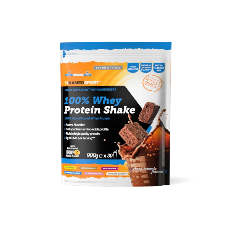 Named Sport 100% Whey Protein Shake Protein Supplement Choco Brownie 900g