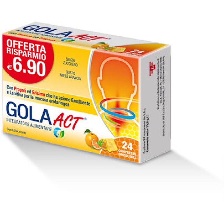 Gola Act Gusto Honey Orange 24 Chewable Tablets Sugar Free