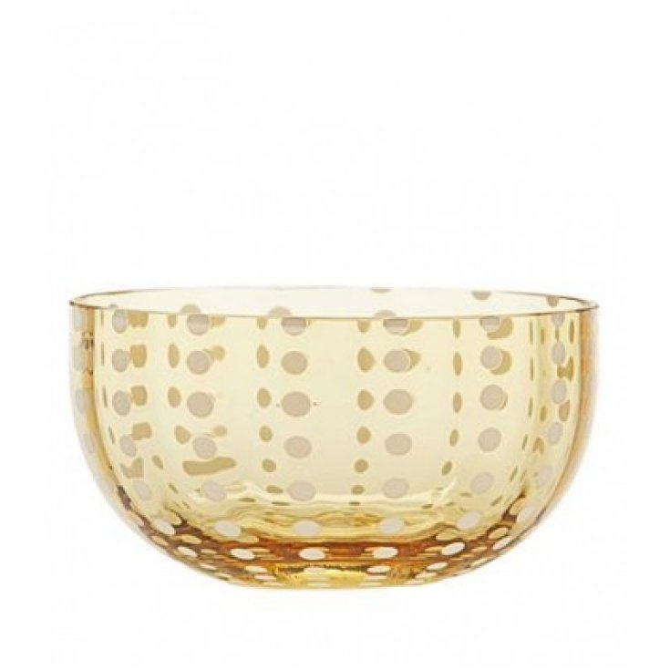 Saffron Bowl Glass Bowl Amber Pearls 2 Pieces