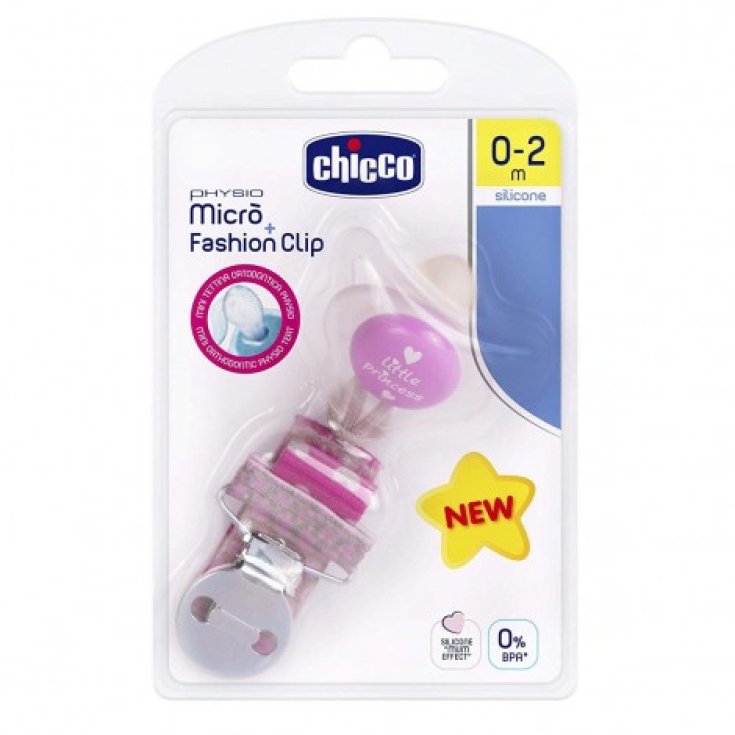 Chicco Micrò Soother With Clip Girl 0-2m Pink Color