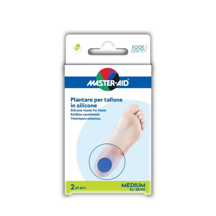 Master-Aid® Foot Care Insole For Silicone Heel Size Medium 2 Pieces Master-Aid® Foot Care Insole For Silicone Heel Size Medium 2 Pieces