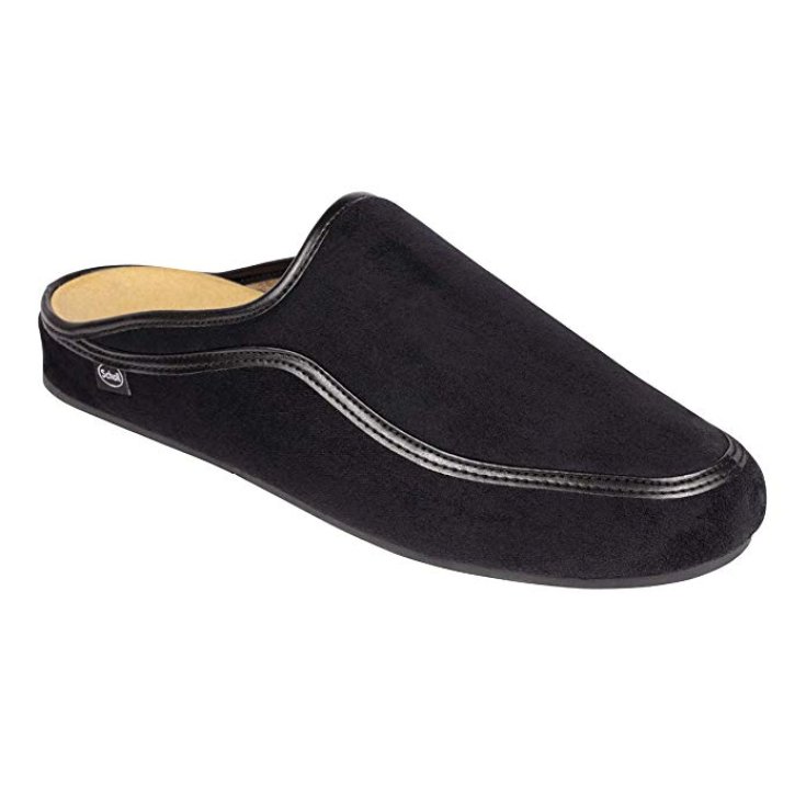 Dr. Scholl's Brandy Total Black Slipper For Men In Microfiber Size 46 1 Pair