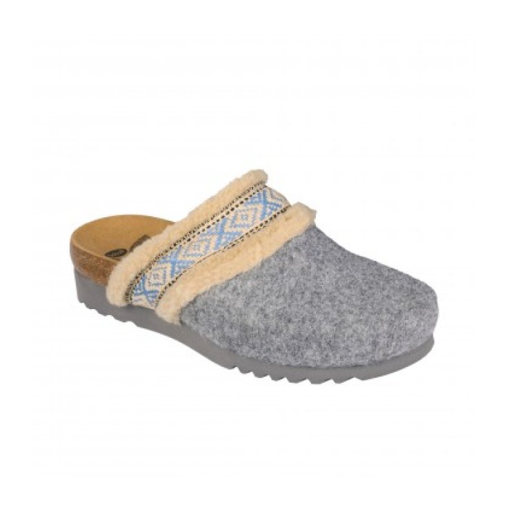Dr. Scholl® Maya Woman Shoes In Felt Synthetic Fur And Raffia Color Gray Size 36
