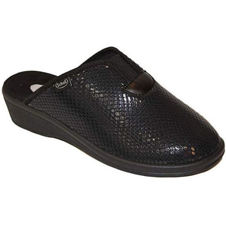 Scholl Elsa Woman Slipper In Printed Stretch Black Color Size 37