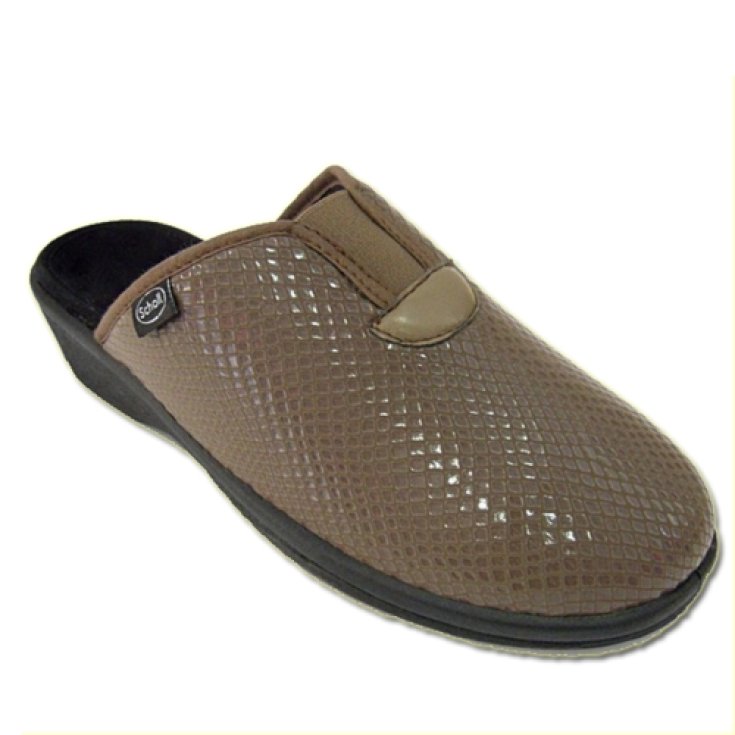 Scholl Elsa Woman Slipper In Printed Stretch Color Dark Taupe Size 36