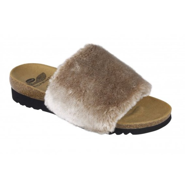 Scholl Willow Woman's Slipper Bioprint Footbed Beige Color Size 39