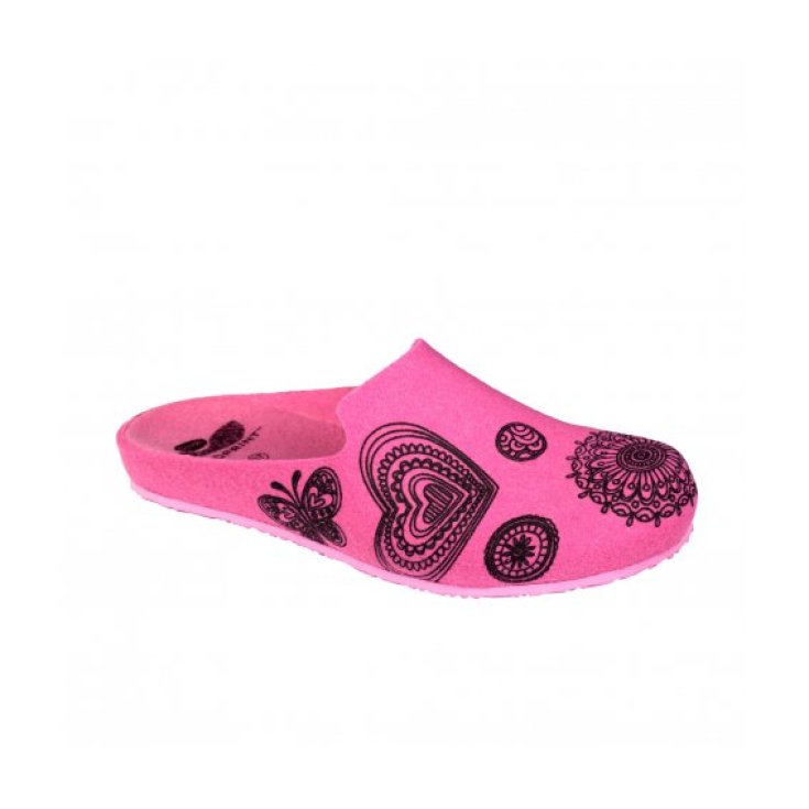 Dr. Scholl's® Laye Ethno Printed Pink Felt Woman Slipper Size 35