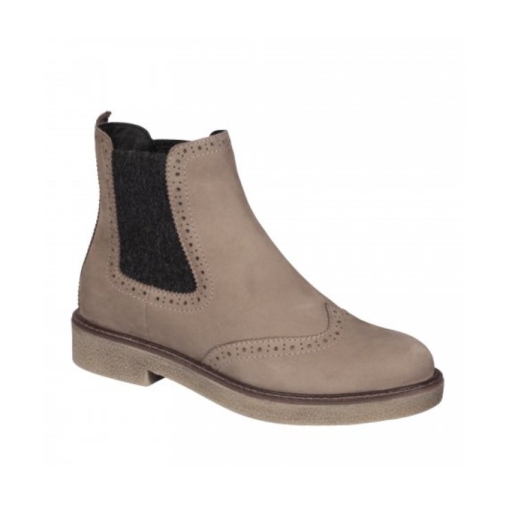 Scholl Rudy Women's Ankle Boot Nabuck Memory Cushion Technology Taupe Color Size 40