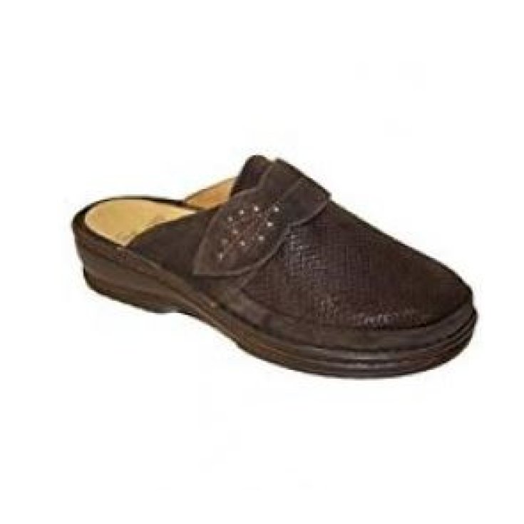 Scholl Isaura Woman's Slipper Bioprint Footbed Brown Color Size 36