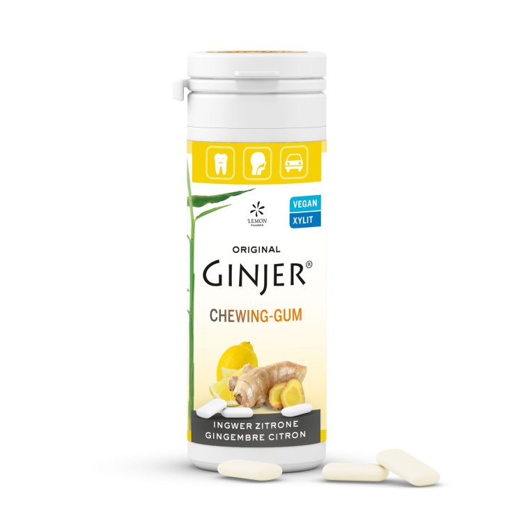 Lemon Pharma Original Ginjer® Chewing Gum Ginger & Lemon Chewing Gum 30g