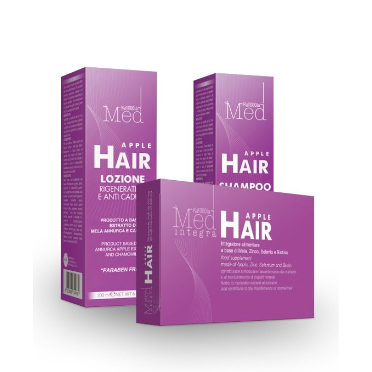 Ka1000La Med AppleHair Kit Integrated System For The Rebirth Of Your Hair Based On Annurca Apple - Perfect Hair