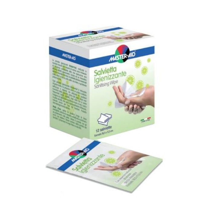 Master-Aid® Sanitizing Wipe In Non Woven Cotton Fabric 12 Pieces
