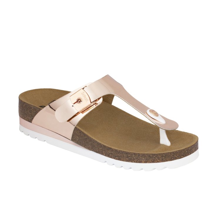 Scholl® Glam SS 1 Women's Flip Flops Glitter Bioprint® Footbed Color Bronze Size 39