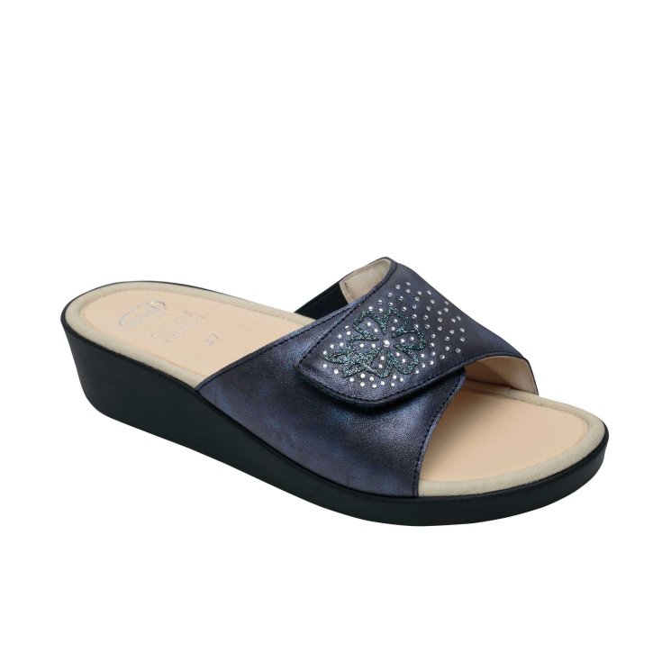 Dr. Scholl Ledel Synthetic + strass Navy 38