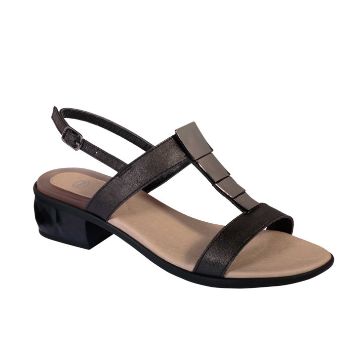 Scholl® Lexandra Women's Synthetic Sandal + Gelactiv® Footbed Ornament Black Color Size 37