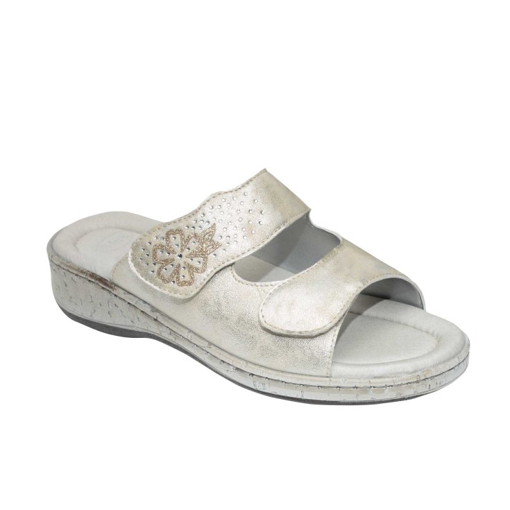 Scholl® Matilda Women's Shoes Laminate + Strass Memory Cushion® Insole Color Ivory Size 39