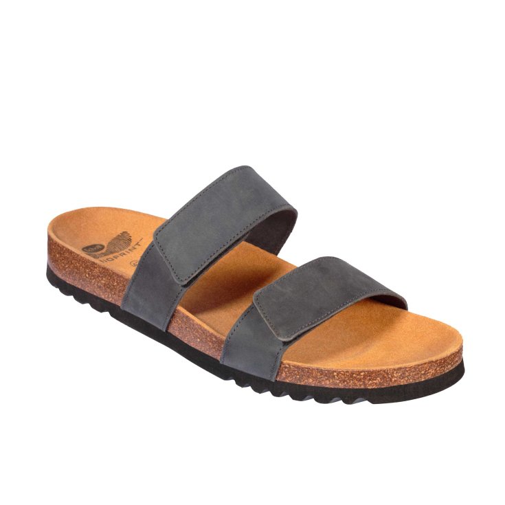 Scholl® Tymeg Men's Shoe In Nubuck Bioprint® Footbed Color Navy Blue Size 44