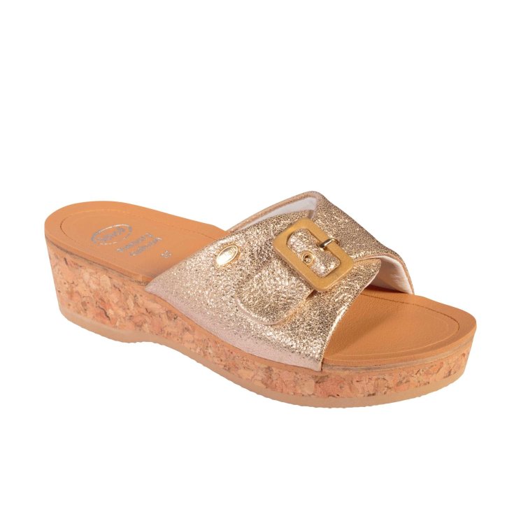 Scholl® Wappy Women's Shoe Eco Leather Memory Cushion® Insole Color Wrinkled Platinum Size 38