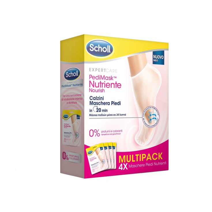Scholl Pedimask Foot Mask With 0% Perfumes And Dyes 4 Pairs
