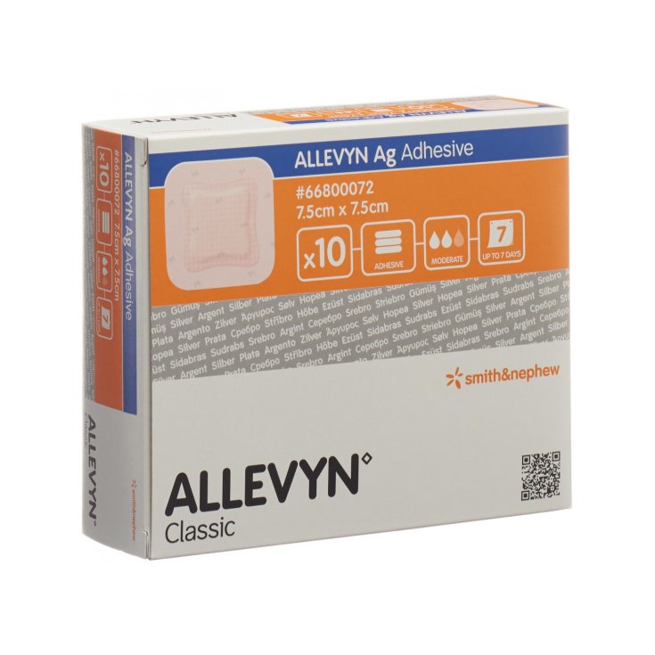 ALLEVYN Ag Adhesive 7,5x7,5 10 Pieces
