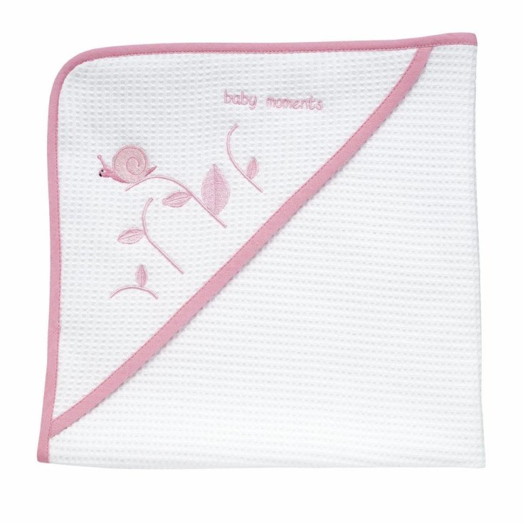 Baby Towel Piquet Tender Pink Snail 0m + Chicco®