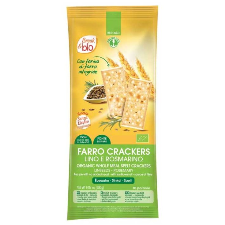 Break & Bio Farro Crackers Flax And Rosemary Probios 280g